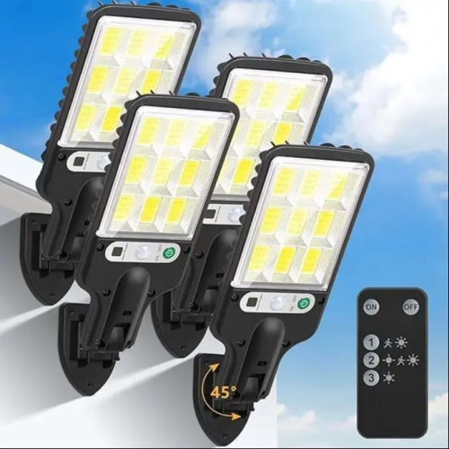 4 pc Solar Outdoor LED Wall Light with Human Body Wa...