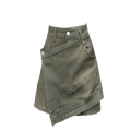 Irregular Denim Skirt with Slits