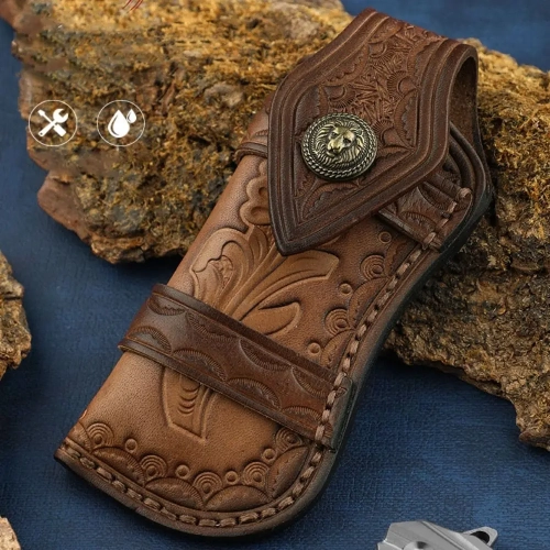 Brown Fold Knife Scabbard Tool Flashlight Belt Loop ...