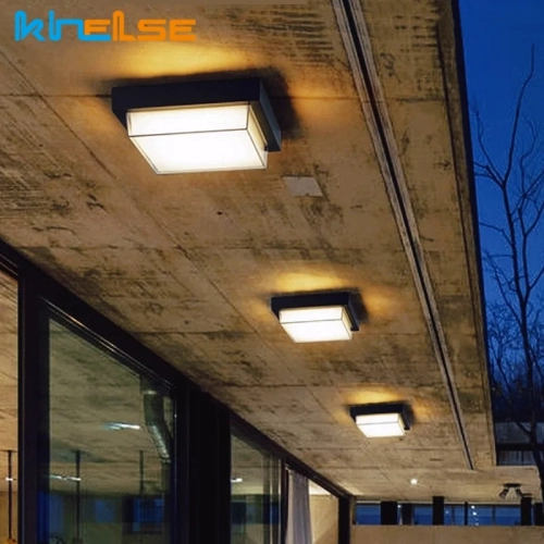Square Outdoor LED Ceiling Lamp Surface Mounted Wate...