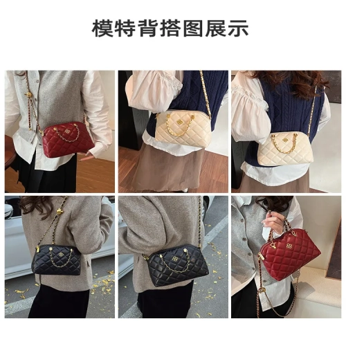 Texture Designer Bag 2025 Spring Edition Diamond Cha...