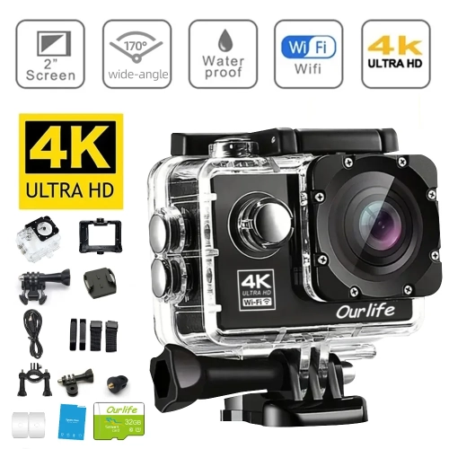 Action Camera Ultra HD 4K30FPS 16.0MP Wi-Fi 2.0&quot...