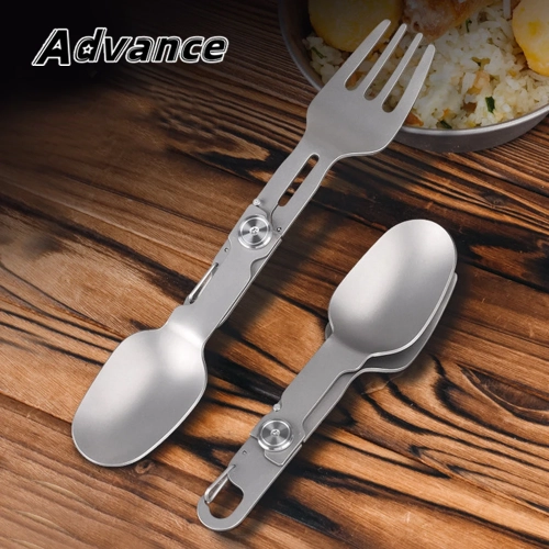 Portable Titanium Alloy 2 in 1 Folding Fork and Spoo...