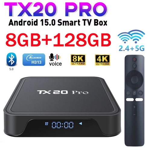 TX20 Pro Smart TV Box Android 15 4K 8K HD 4G 5G Dual...