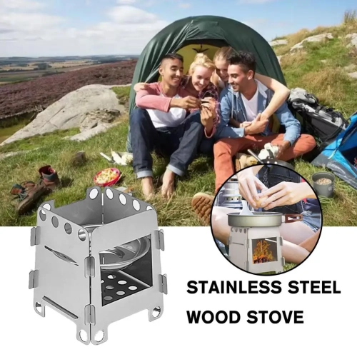 Folding Camping Wood Stove With Steel Lightweight Fi...