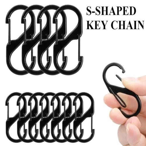 1-10PCS Metal Lock Clip Key Chain S Lock Latch Anti-...