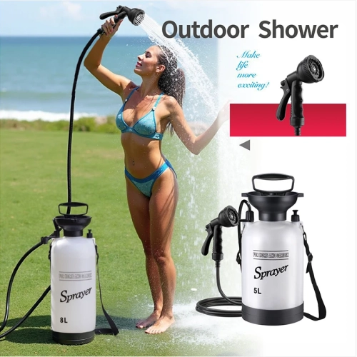 1PCS Outdoor Manual Camping Shower,3/5/8L Multi-func...