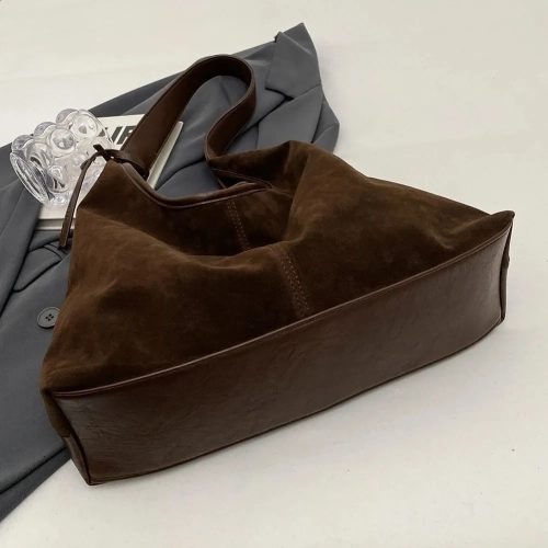 Women Suede Hobo Bag Slouchy Shoulder Bag Magnetic C...
