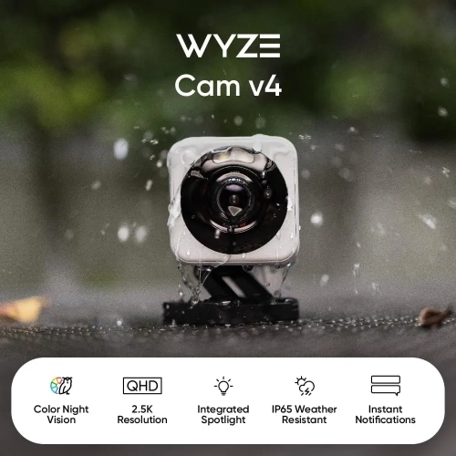 Wyze Cam v4, 2K HD Wi-Fi Smart Home Security Camera,...