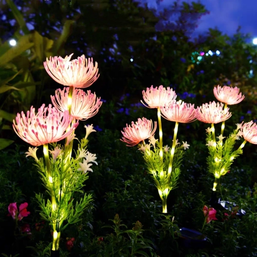 2PC solar powered shore flower ground plug-in lamp, ...