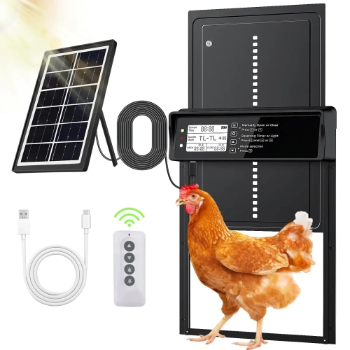 Automatic Chicken Coop Door Solar Powered with LCD D...