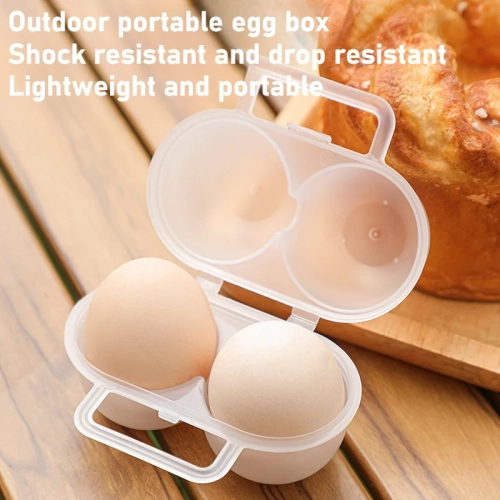 1pc 2-Compartment Egg Storage Protection Box Lunch S...