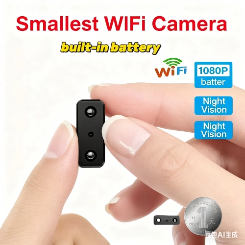 2025 Mini WiFi Camera 1080P HD IR Night Vision Built...
