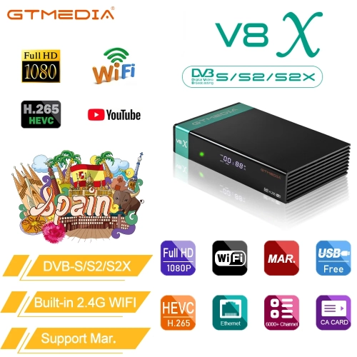 GTMEDIA V8X Mars Satellite Receiver DVB-S/S2/S2X 108...