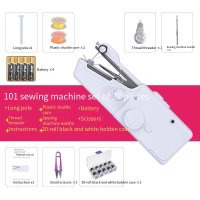 101 electric sewing machine-battery +USB+ scissors +20 black and white coils (32-piece set)