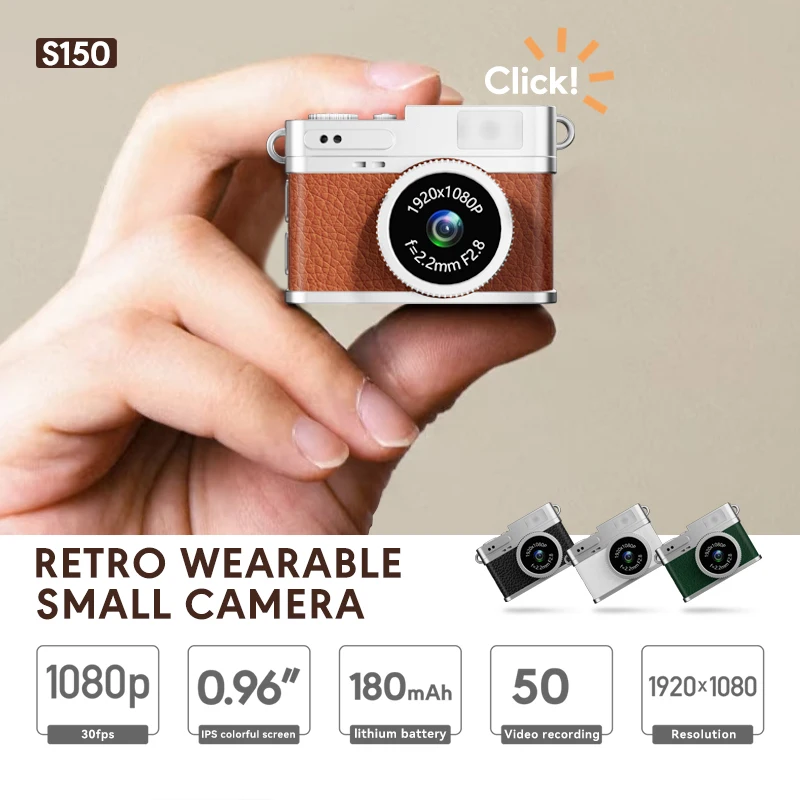 Retro Mini Camera With Screen Indoor Home Outdoor 1080p Sports Portable Vintage Very Small Mini Camera Video Recorder