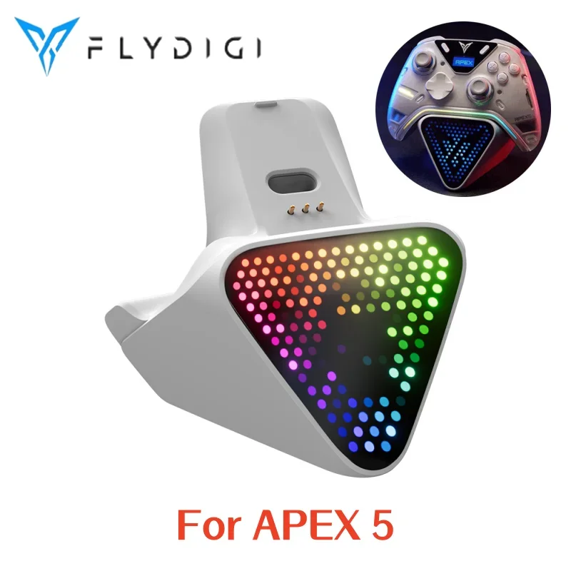 Flydigi Apex 5 2Pro White RGB Charging Base, Official Charging Dock Stand with Light