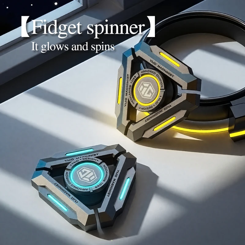 Luminous Metal Fidget Spinner - Gyro Hand Spinner for Adults, Stress Relief, Silent EDC Toy, ADHD Anxiety Relief, Cool Gift