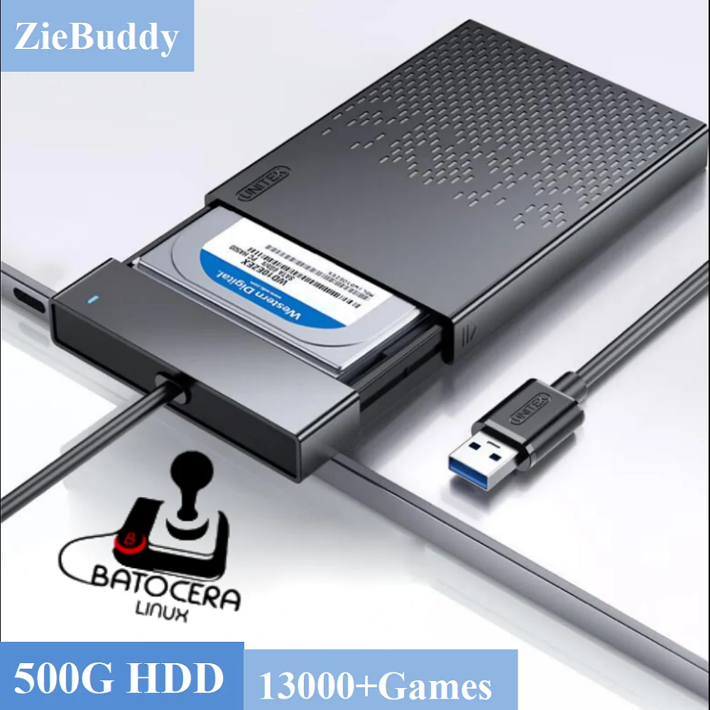 Batocera 40.Linux 500G HDD Console with 13000+ High Score Retro Game For PS3/PS2/PS1/Wii/WiiU/DC/N64 for Windows PC