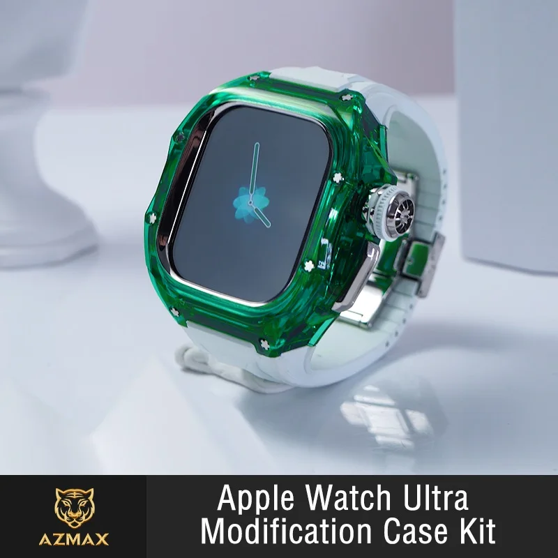 Ultra Transparent 49mm Watch Strap Luxury Integrated Protective Shell Case with Band Compatible for I Watch
