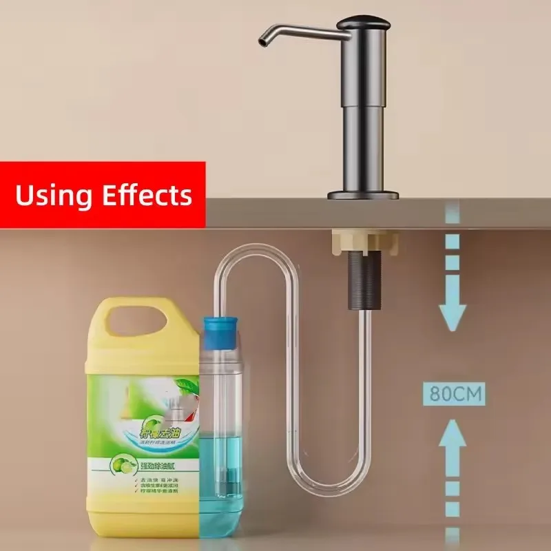 Soap Dispenser for Kitchen Sink, Kichen Sink Soap Dispenser,Extension Tube kit, Under Sink Soap Dispenser Pump, No Need More Ref