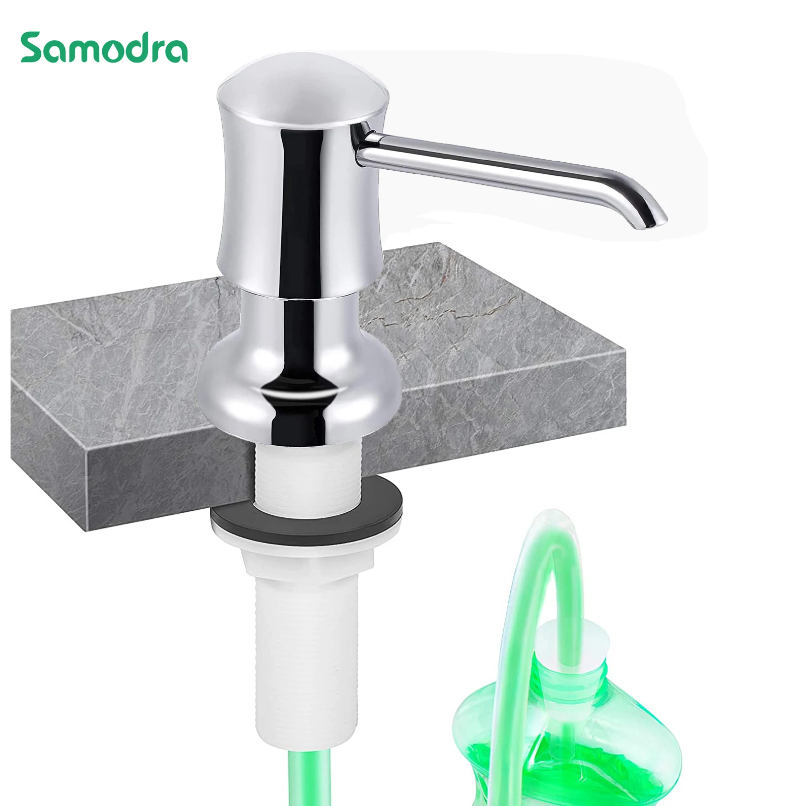 Samodra Liquid Soap Dispenser with Extension Tube Build In kitchen Accessories Chrome detergent dispenser Hand Soap for Kitchen