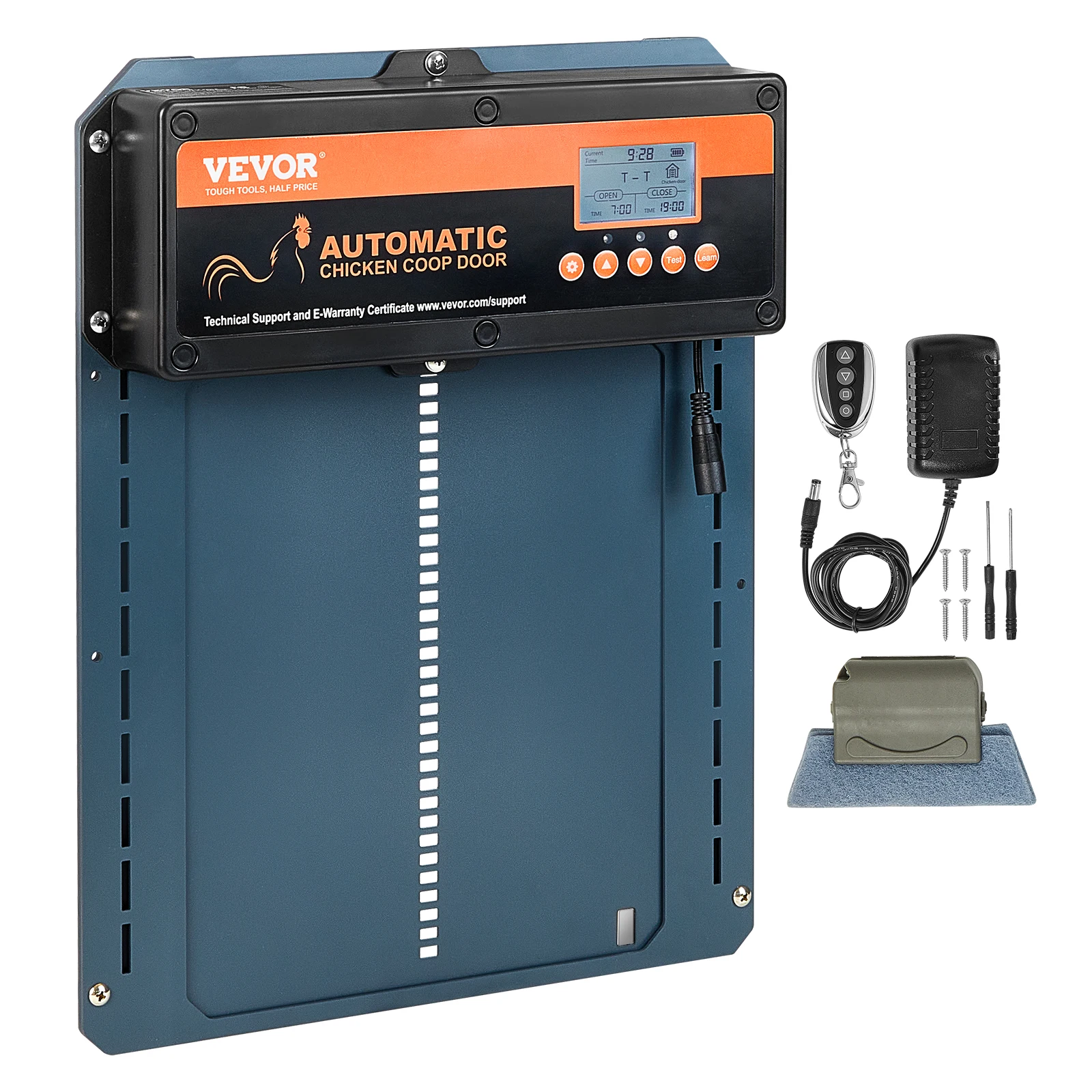 SucceBuy Automatic Chicken Coop Door with Light Sensing Remote Control Auto Chicken Door Opener Chicken Supplies Battery Powered