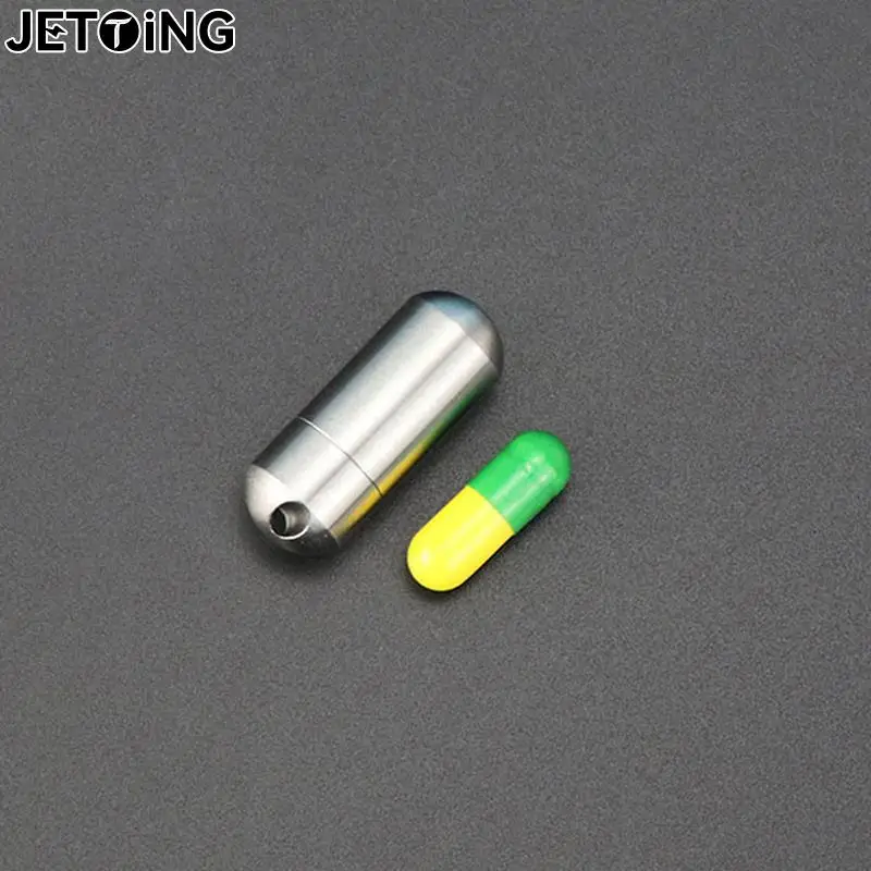 Portable Mini Stainless Steel Sealed Capsule Waterproof Pill Box Camping Firstaid Pendant Travel Outdoor Portable Pill Case