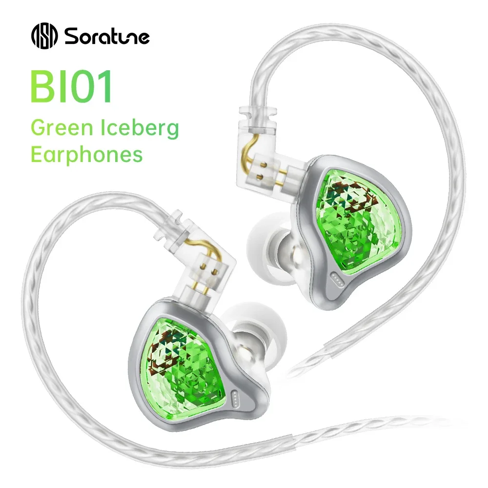 Soratune BI01 New In-ear Earphone Single Dynamic Driver Monitor HIFI Earphone 3.5mm/Type-C Plug With Mic Cable Use for Phones