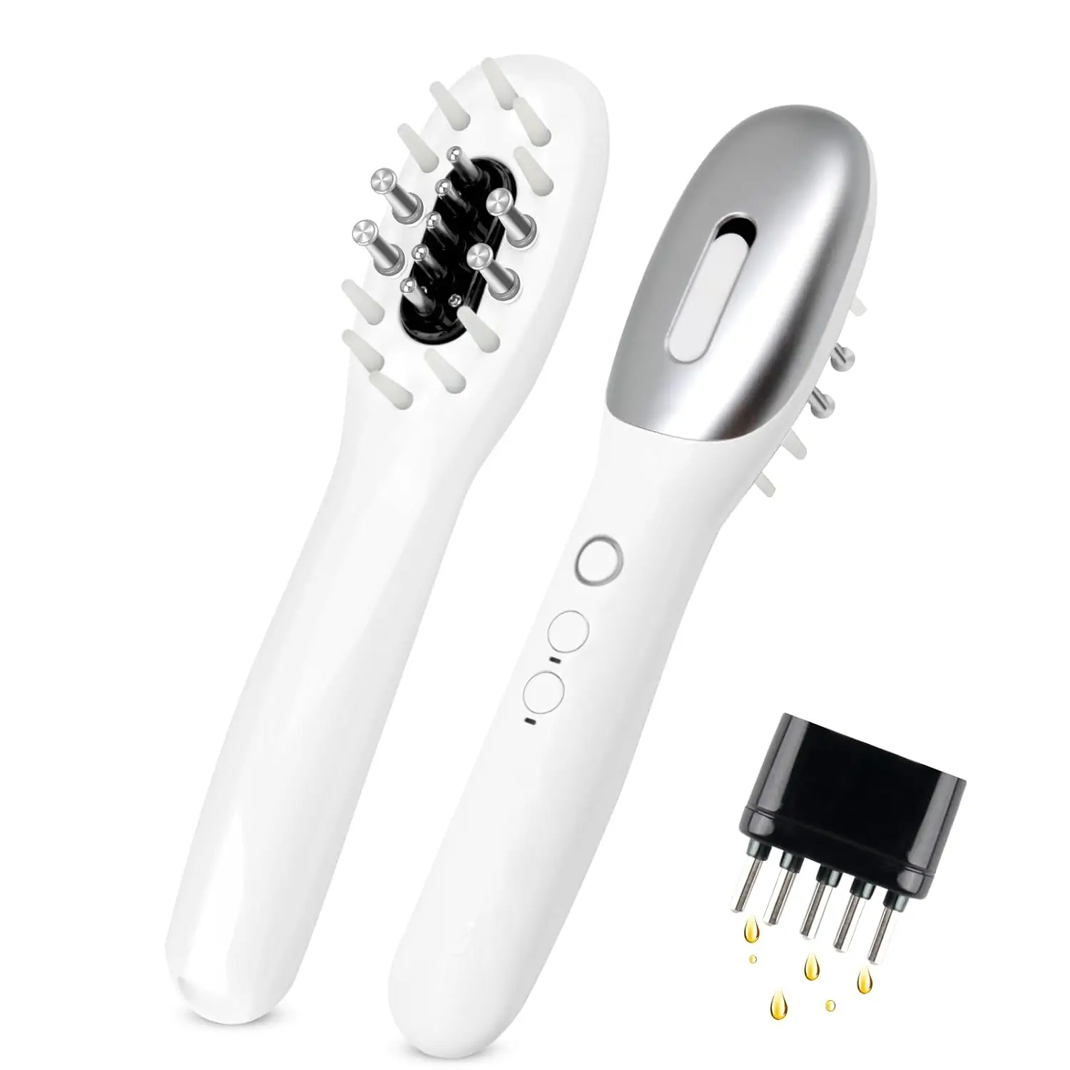 3 in 1 EMS Hair Growth Massage Comb with Hair Oil Dispenser Red Blue Light AntiHair Loss High Frequency Vibration Scalp Massager