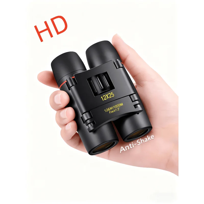 12X25 Lightweight Compact Binoculars - Adults Kids, HD FMC Coated Shockproof for Bird Watching, Concert, Travel, Hiking, Sports