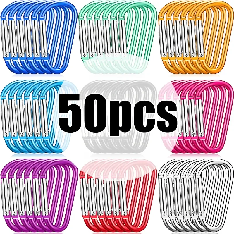 Colorful Carabiner Keychain Alluminum D-ring Buckle Spring Carabiner Snap Hook Clip Keychains Outdoor Camping Daily Use Tool