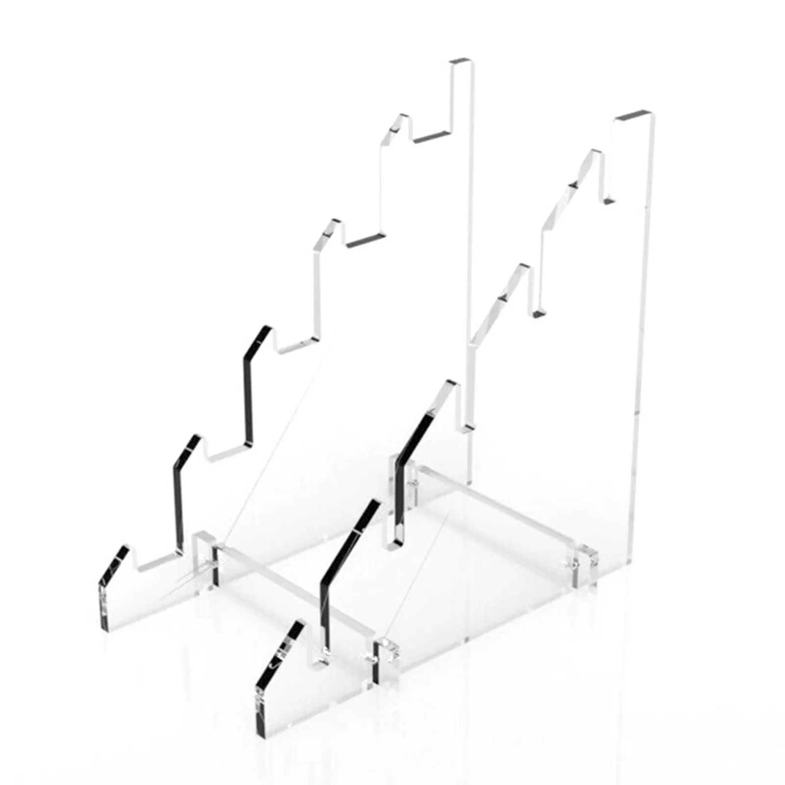 5-Slot Knives Display Stand For Camping Acrylic Transparent Knives Tool Storage Rack Stair Style Display Stand Holder For Campe