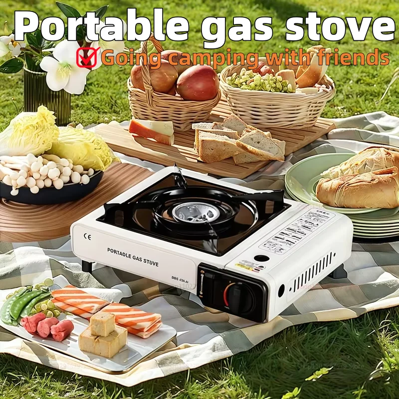 Portable Dual-Purpose Outdoor Gas Stove Compact Camping Barbecue Stove Rugged Household Gas Cooker for Camping  Outdoor Cooking