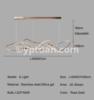 6 lights Rose gold