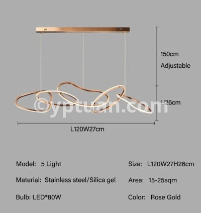 5 lights Rose gold