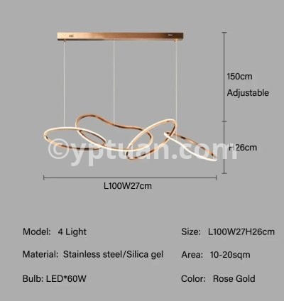 4 lights Rose gold