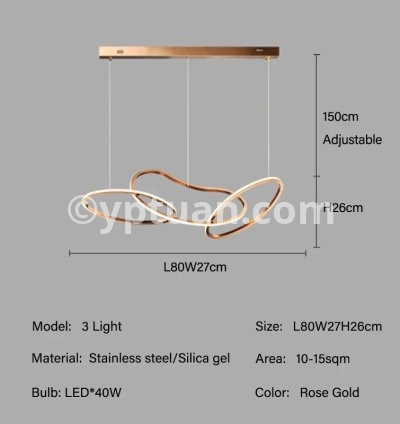 3 lights Rose gold