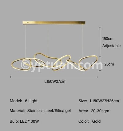 6 lights Gold