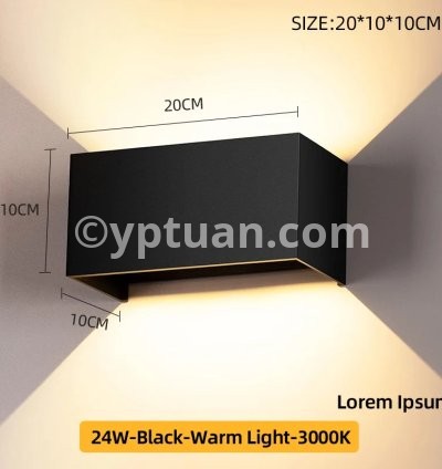 24W-BLK-Warm Light
