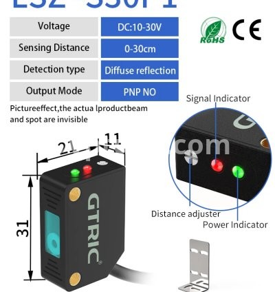 30CM DC 3-wirePNP NO