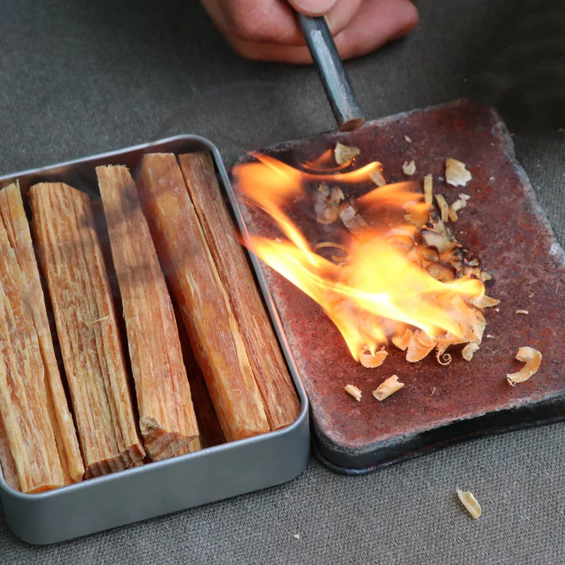 1box Fatwood Fire Starter Stick Outdoor Fire-making Tools Natural Firestarting Wood Sticks for Camping Hiking Emergency Survival