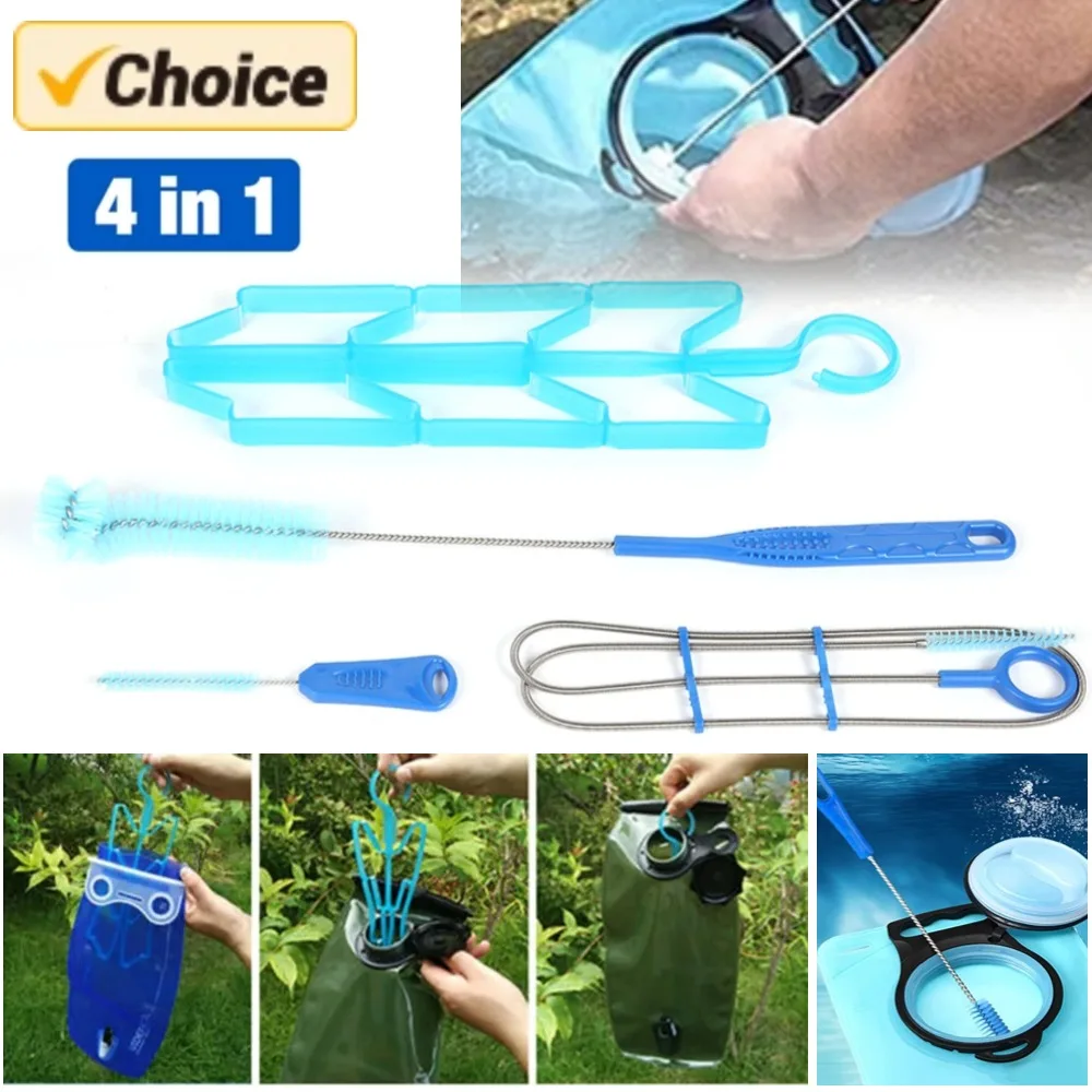 4Pcs Hydration Water Bladder Cleaning Kit Multifunction Water Bladder Tube Brush Outdoor Camping Tools for Water Bladders