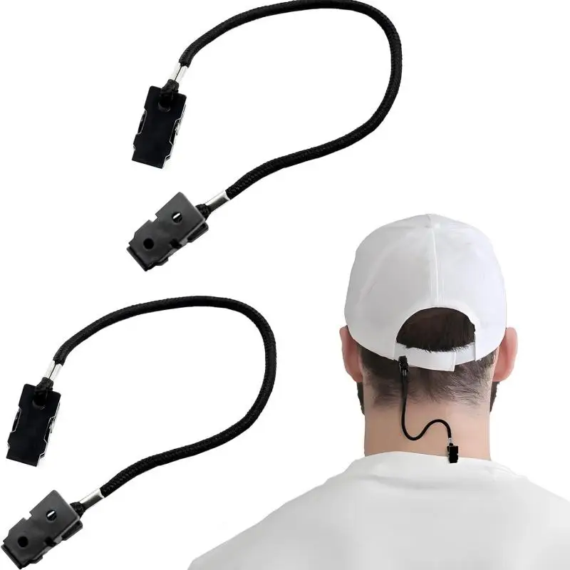 ﻿2Pcs Cap Wind-proof Rope Hat Clips Cap Retainer Outdoor Scarf Clip Lanyard Rope Cord For Camping Hiking Travel Equipment