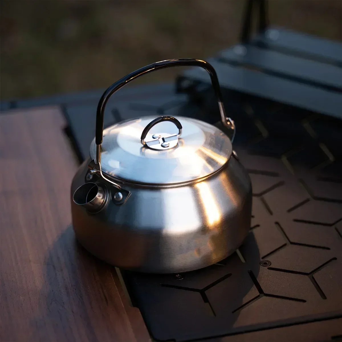 Stainless Steel Kettle 0.8L Portable Ultra Light Hiking Kettle Outdoor Coffee Pot Travel Camping Teapot Multifunctional Cookware