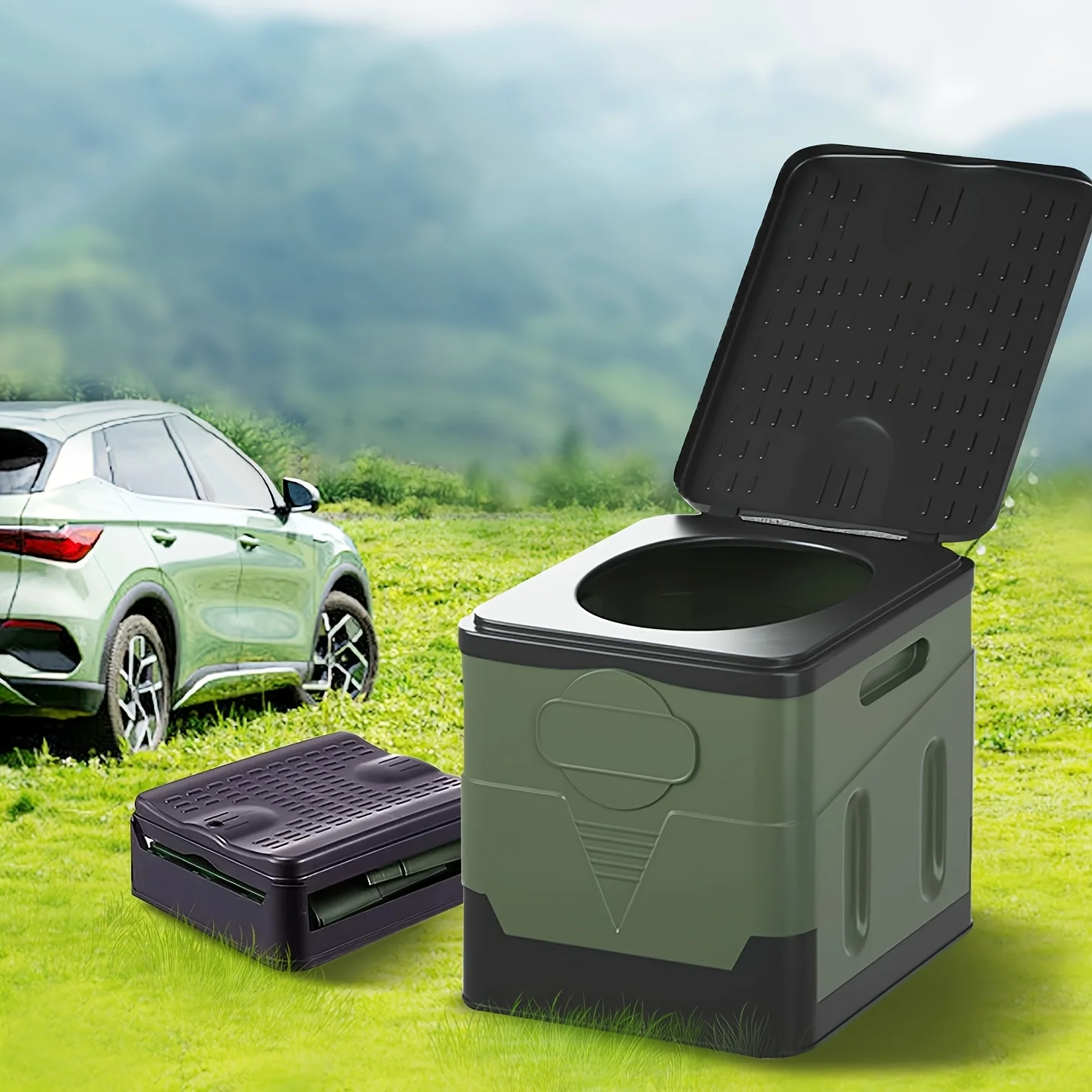 Portable Camping Toilet Foldable Camping Travel Toilet Collapsible Portable Potty for Camping Road Trips Emergency Car Use