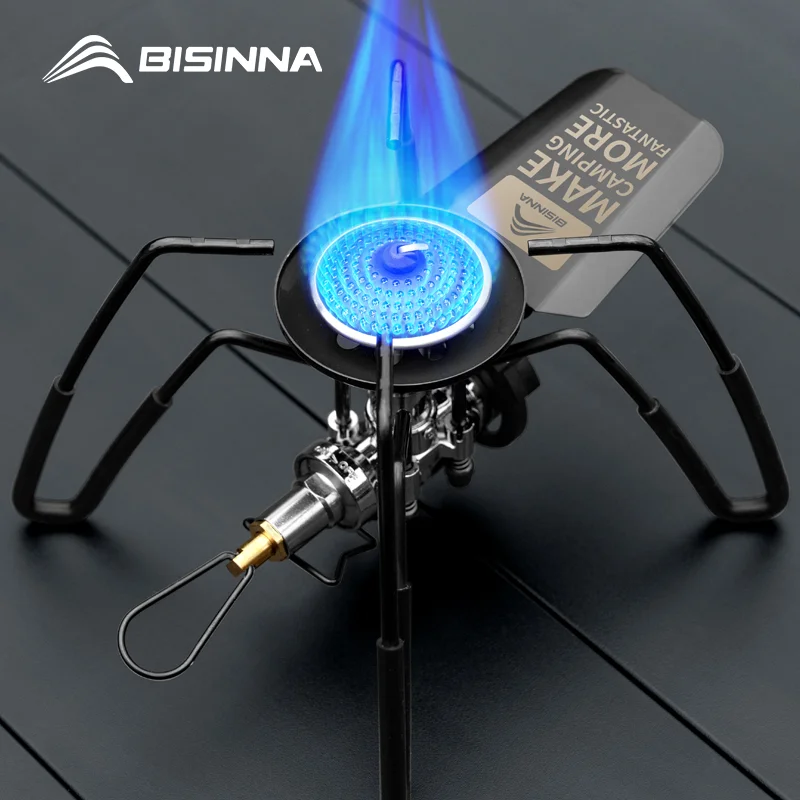 BISINNA Portable Camping Spider Stove 3300W High-power Folding Lightweight Gas Burner for Outdoor Hiking Picnic Barbecue
