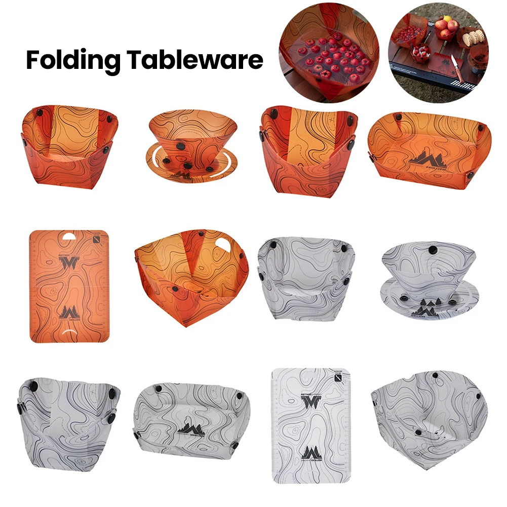 Outdoor Lightweight Folding Tableware Portable Bowl Dinner Plate Coffee Filter Funnel Water Cup Multi-purpose Camping Tableware