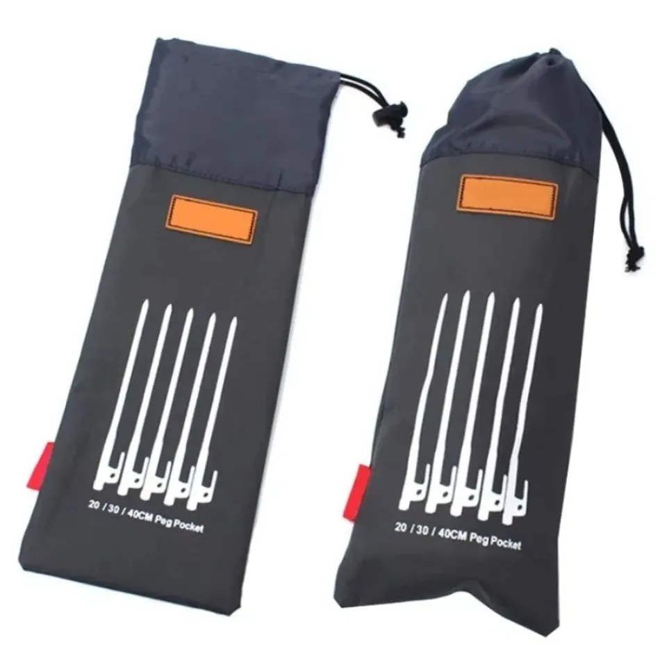 1 Pcs Outdoor Tent Pegs Bag Camping Tent Accessories Hammer Wind Rope Tent Nail Storage Pouch Cover Case Travelling Supplies