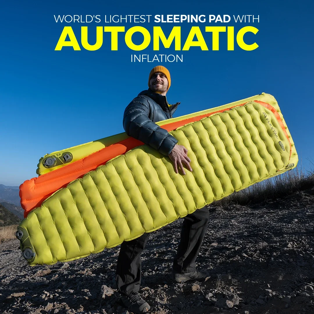FLEXTAIL Insulated Sleeping Pad, Ultralight Inflatable Camping Mattress (Zero Series: No Pump, Tiny Series: Built-in Pump)